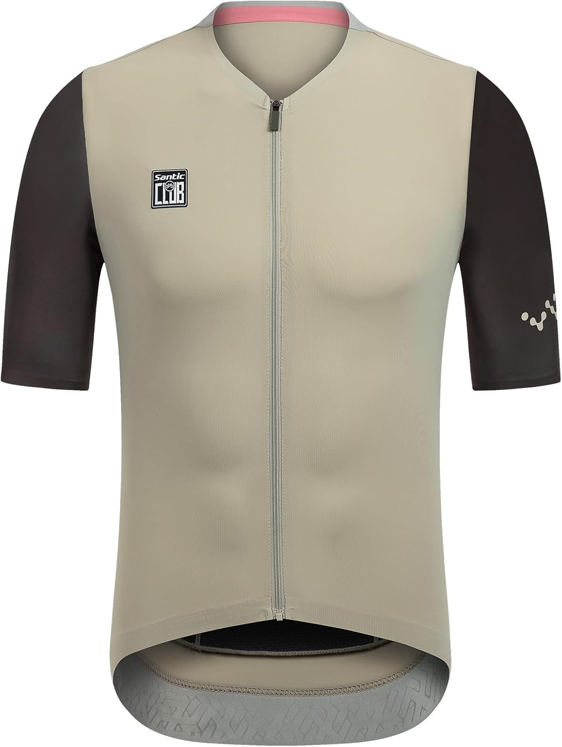 Santic Men's Cycling Jersey Short Sleeve Tops Pro Road Bike Shirt Full Zipper UPF 50+ Bicycle Jersey with Pockets