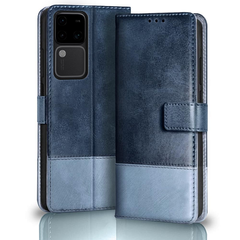 TheGiftKart Flip Back Cover Case for Vivo V30 / V30 Pro 5G | Dual-Color Leather Finish | Inbuilt Stand & Pockets | Wallet Style Flip Back Cover for Vivo V30 / V30 Pro 5G (Faux Leather, Blue & Sky) (B0CWH9QQF6) Amazon Price History, Amazon Price Tracker