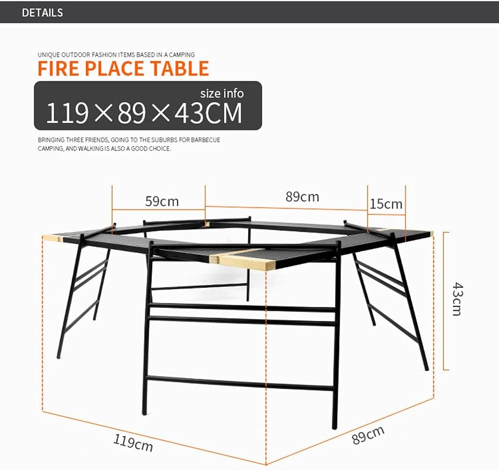 Folding Table Outdoor Splicing Barbecue Table Multifunctional Folding Table Self- Driving Portable Picnic Table Folding Picnic Table (Color : Black)