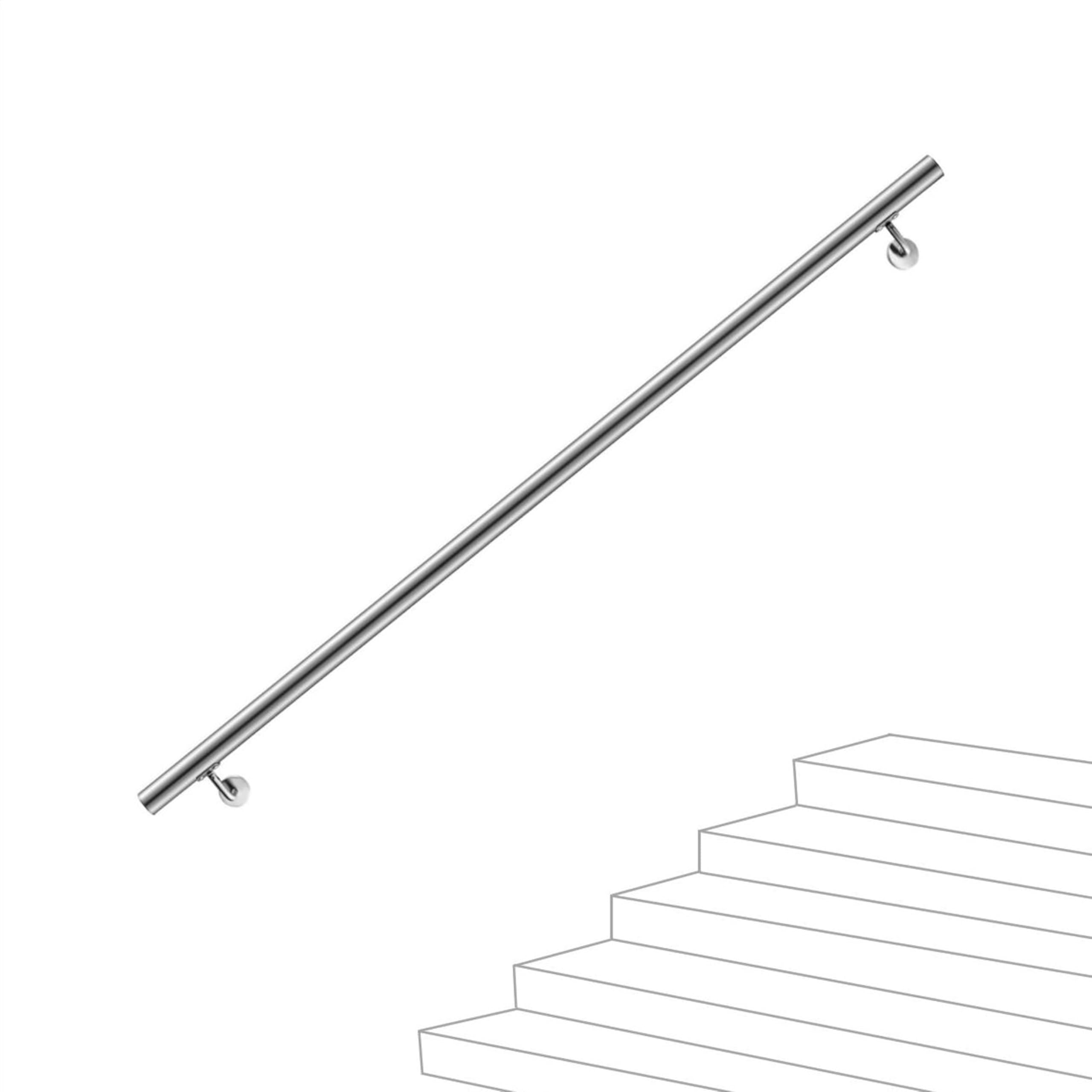 AICA Barandilla de acero inoxidable 304, pasamanos de pared, para exterior e interior, longitud: 100 cm