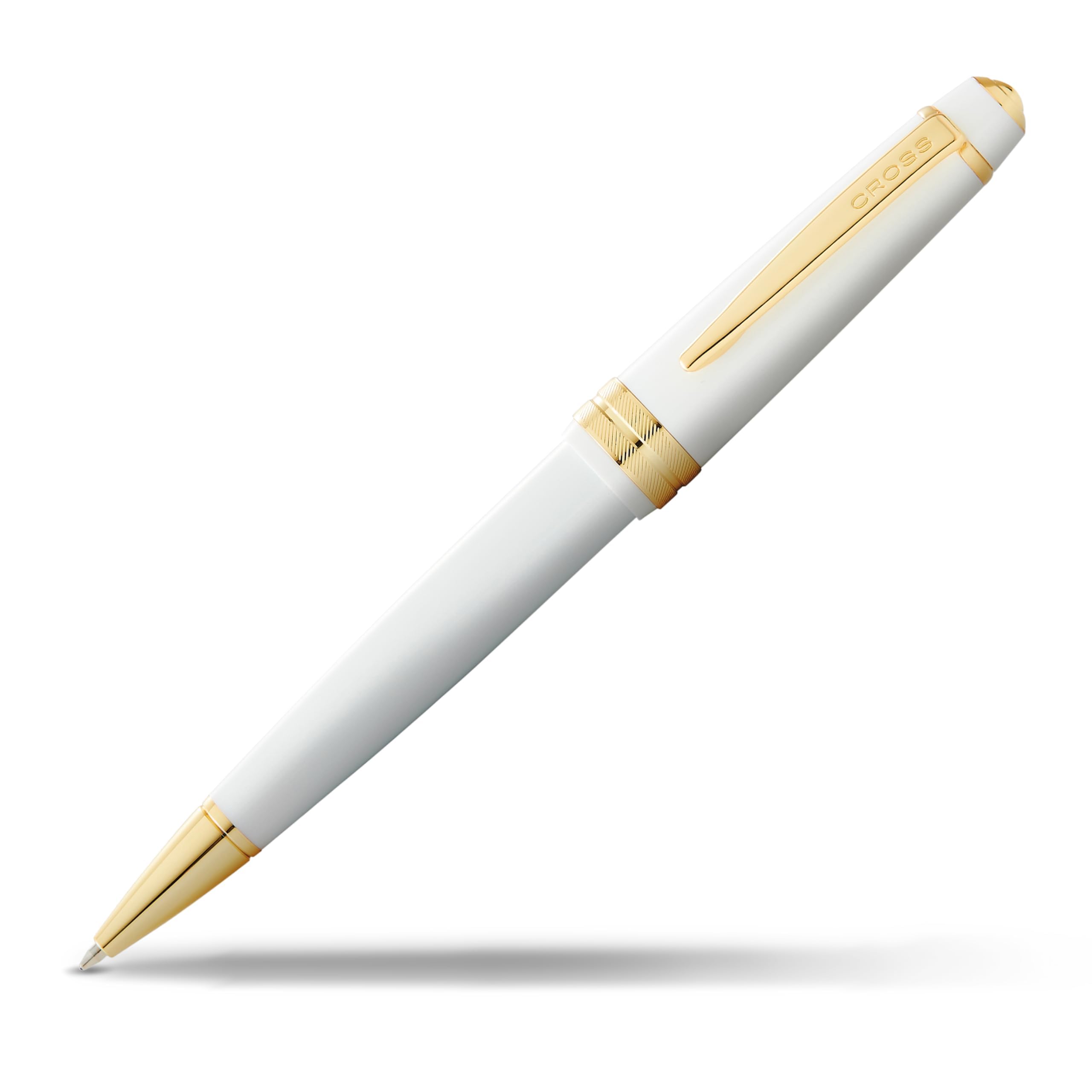 Bailey Light White Resin Ballpoint Pen With Gold Plate Appts (NCRAT074210,Not assigned,Not assigned)
