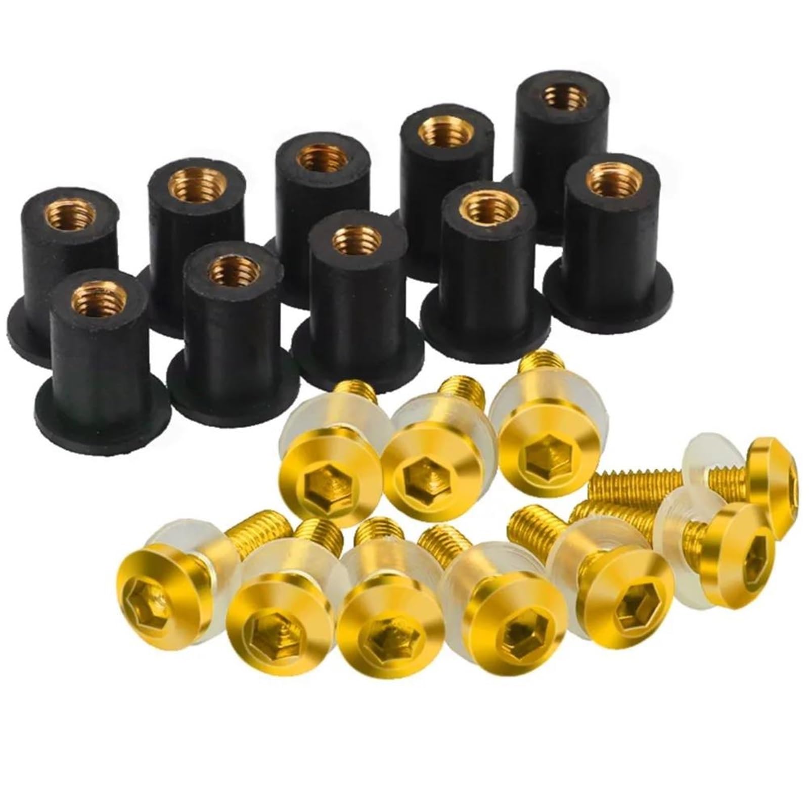 5mm 10PCS Windshield Bolts For CBR125R CBR150R CBR250R CBR300R CBR250RR CBR400R CBR500R CBR600F CBR650F CBR650R CNC Alloy(Yellow)