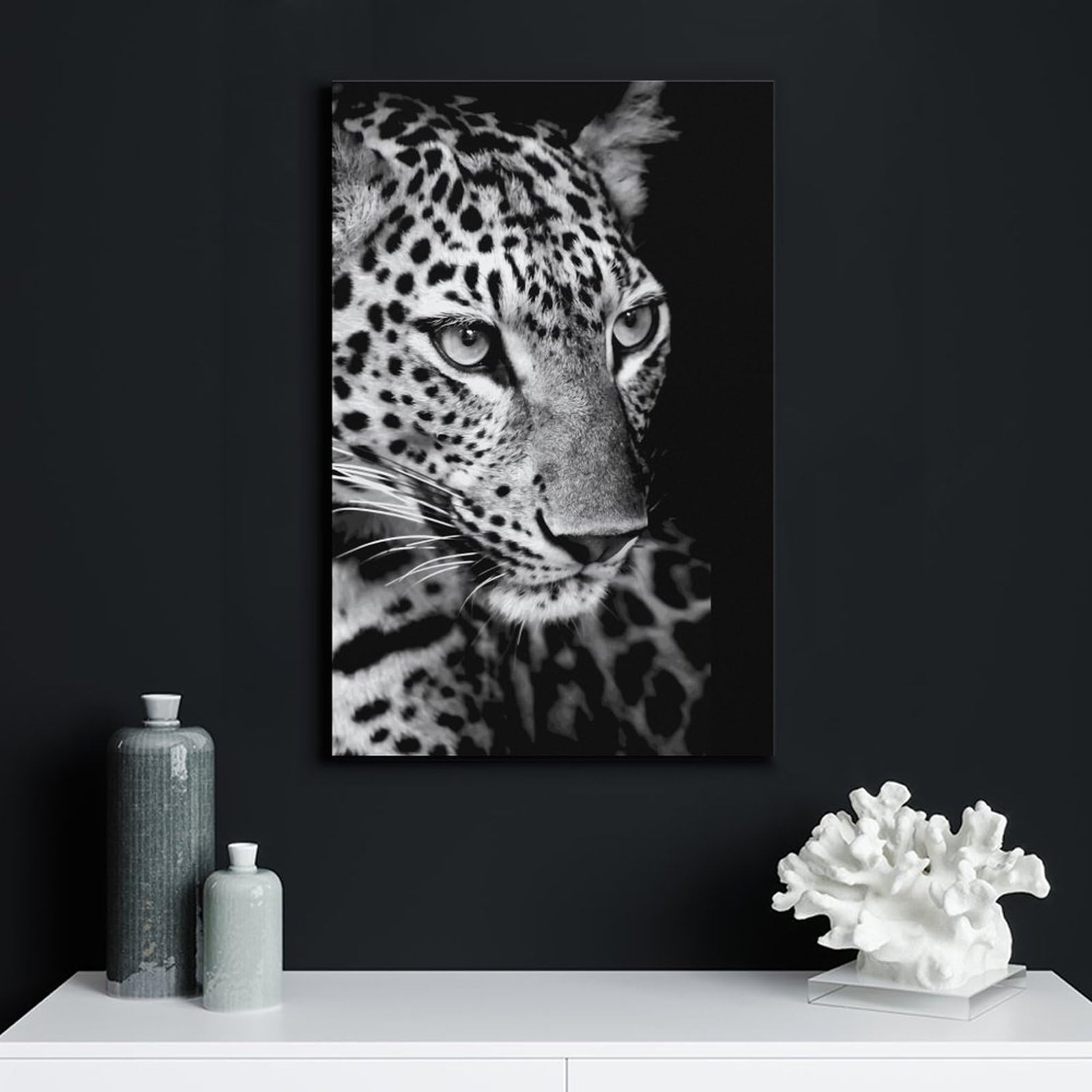 Amazon.co.jp: ヒョウ 豹 豹柄 キャンバス絵画 アートパネル