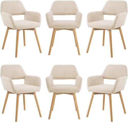 Miniatura 90 de Juego de 2, 4 y 6 sillas modernas, cómodas, decorativas, tapizadas en tela para cocina, comedor, sala, dormitorios, sala de espera, de escritorio