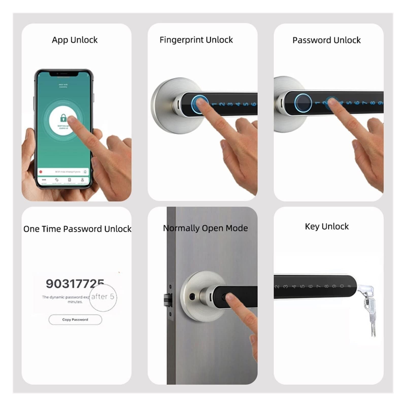 Serrure Connectée avec Identification Biométrique, Empreinte Ou Code