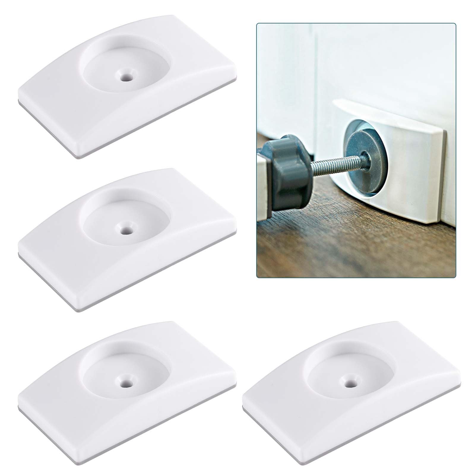 HonGien 4 Stück Wandschutz für Türgitter Baby Treppengitter Wandschutzpads Wand Saver für Sicherheit von Babys und Haustieren (Keine Schrauben erforderlich) (weiß, rechteckig)