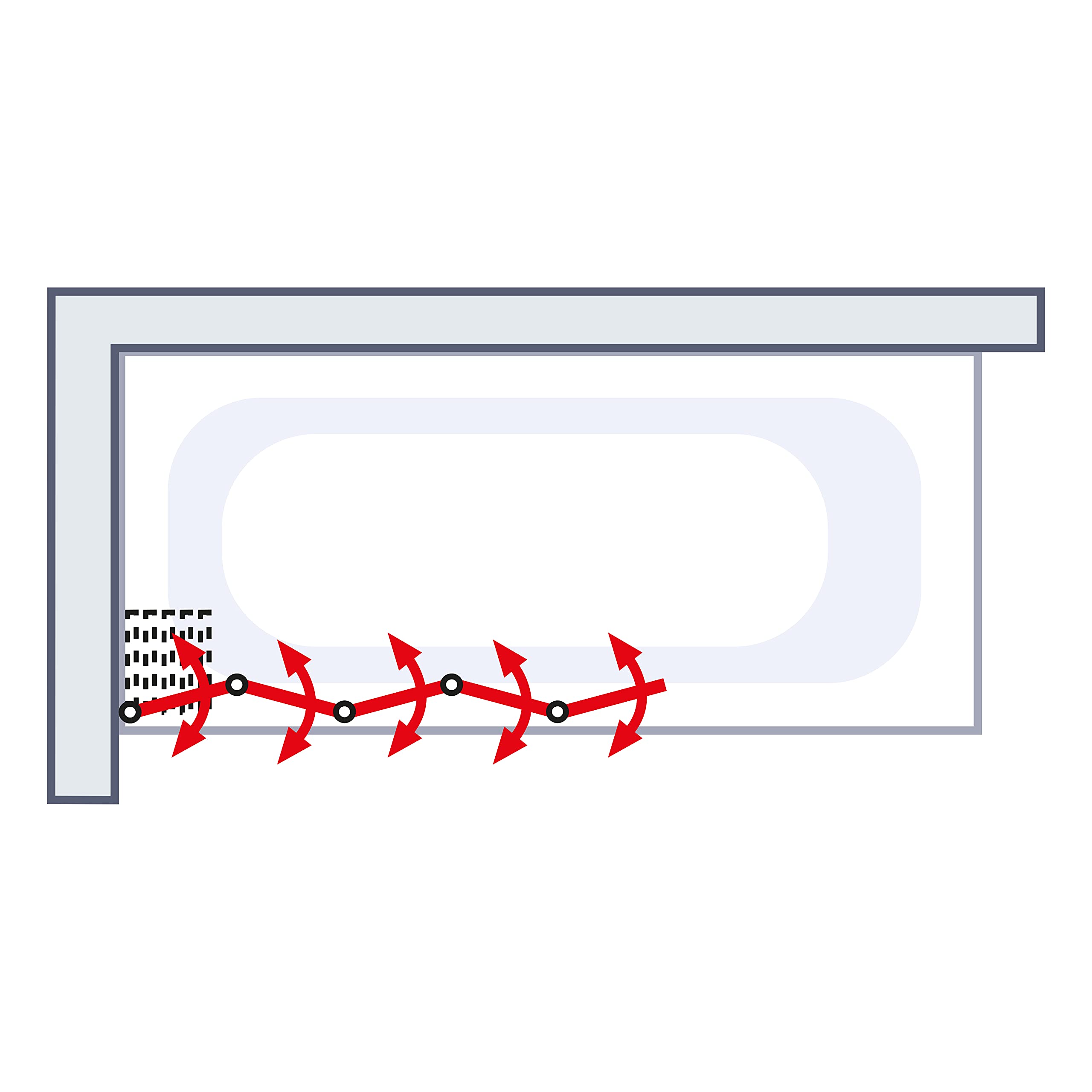 Schulte pare baignoire 115xh.140 blanc 5 volets 28+3x22+21, réversible | pivotant rabattable à 180° verre acrylique 3mm