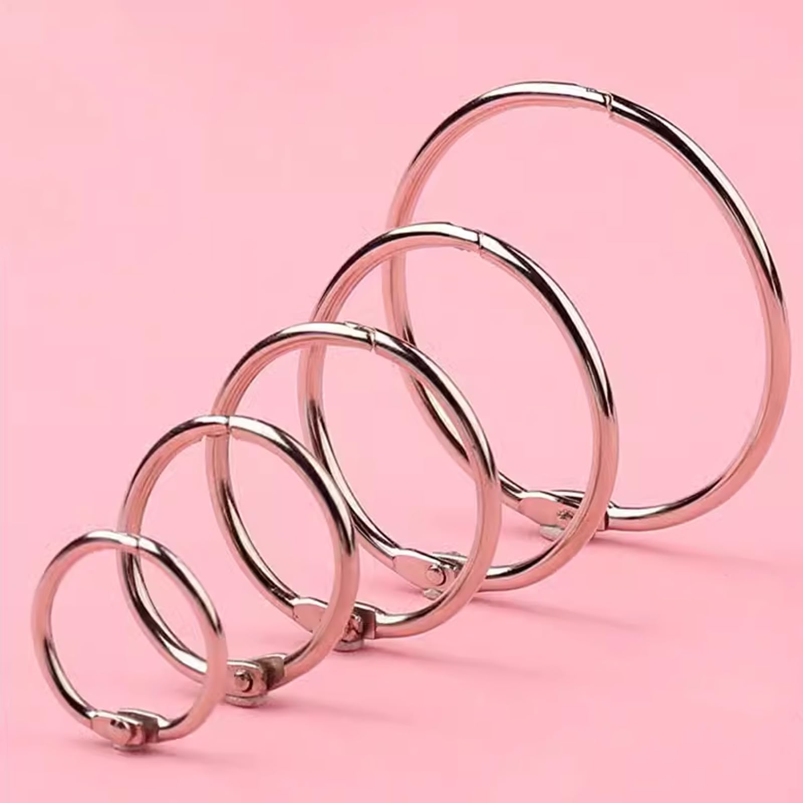 Anelli for raccoglitori 50 pezzi for in metallo, for a fogli sciolti Diametro interno 20mm/25mm/32mm/40mm for rilegatura for ufficio di carte parole fai da te, Raccoglitore ad anelli(20mm)