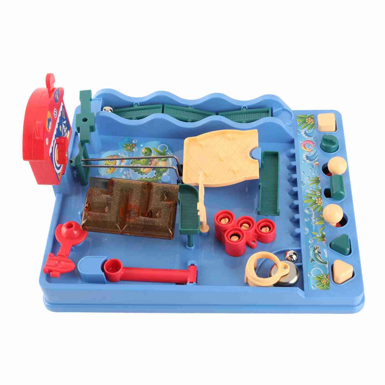 Mini parco acquatico portatile Labirinto da tavolo Gioco da tavolo Giocattolo per la famiglia Bambini adulti Viaggi per feste Eco-friendly Bordi lisci 31,5x27x10 cm