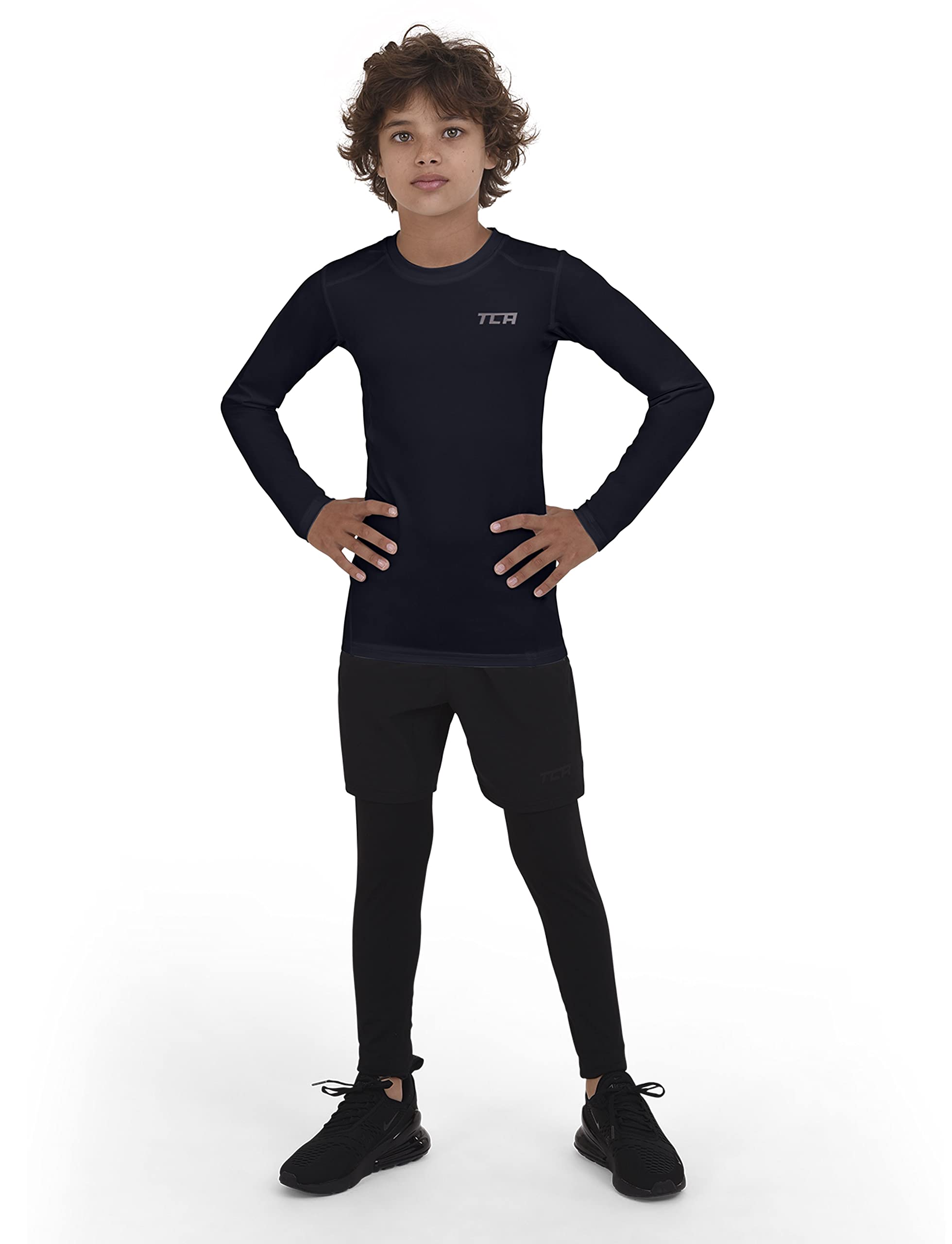 TCA Hyperfusion Compression Base Layer Maglia Manica Lunga sotto Maglia da Uomo e Ragazzo - Girocollo