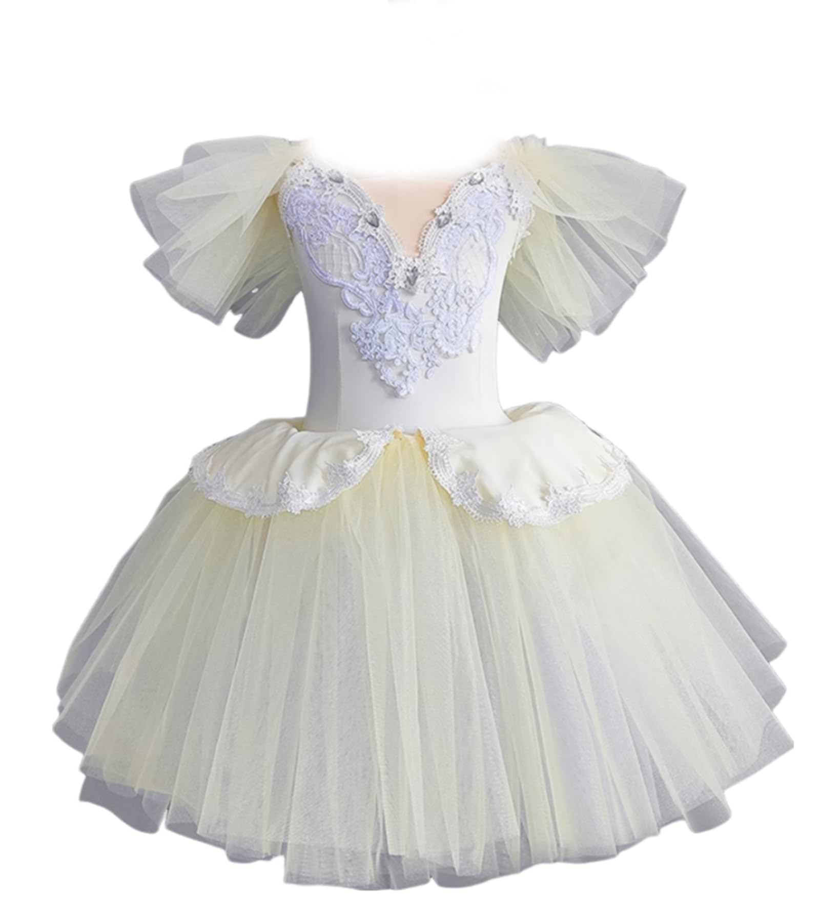 tutù di Danza Classica Professionale, Abito Lungo in Tulle, Abito da Ballerina da Ballo per Ragazze, Cigno Bianco