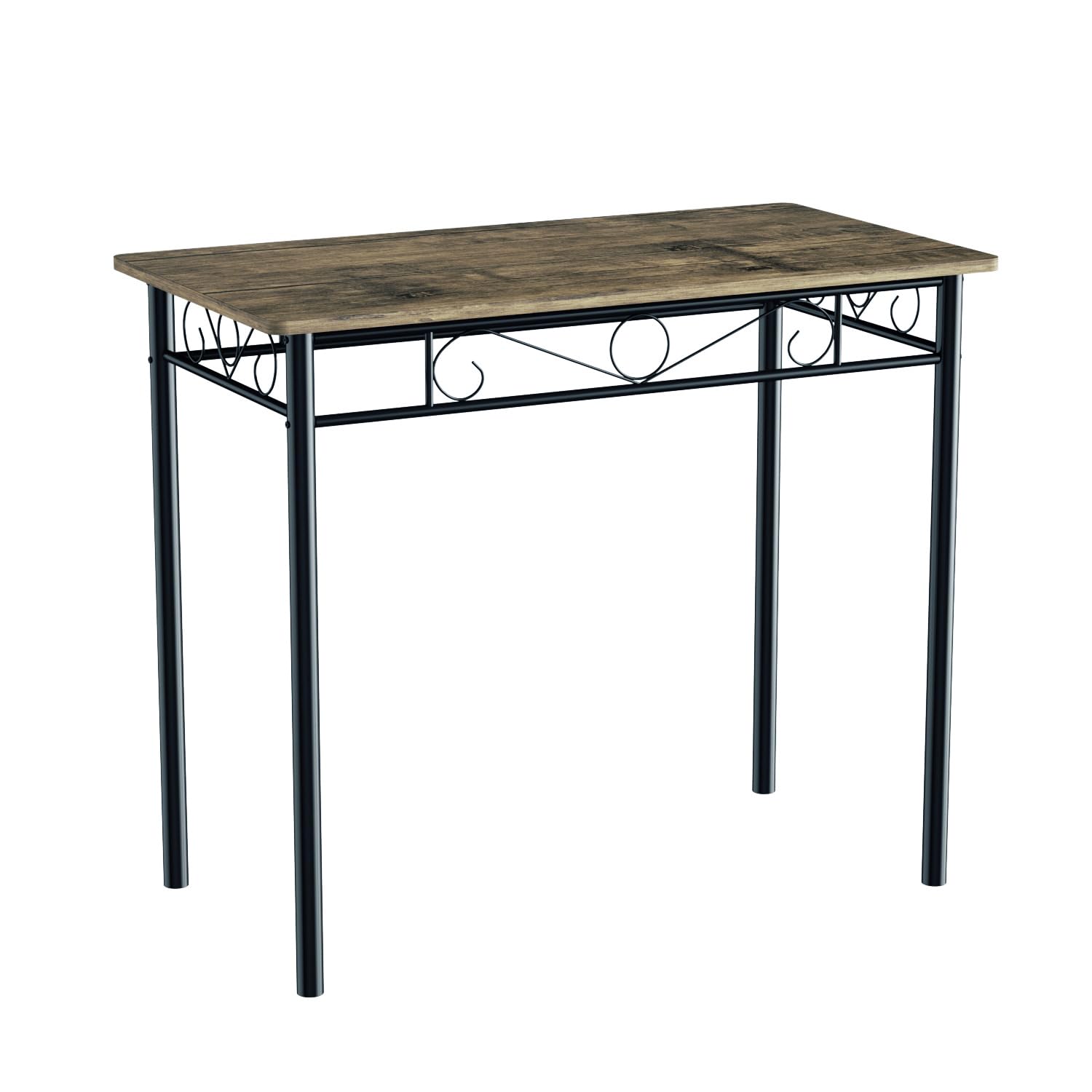 SETSAIL Esszimmergruppe – Esstisch 90cm + 2 Stühle, Dunkelbraun/schwarz Für Küche & Wohnzimmer