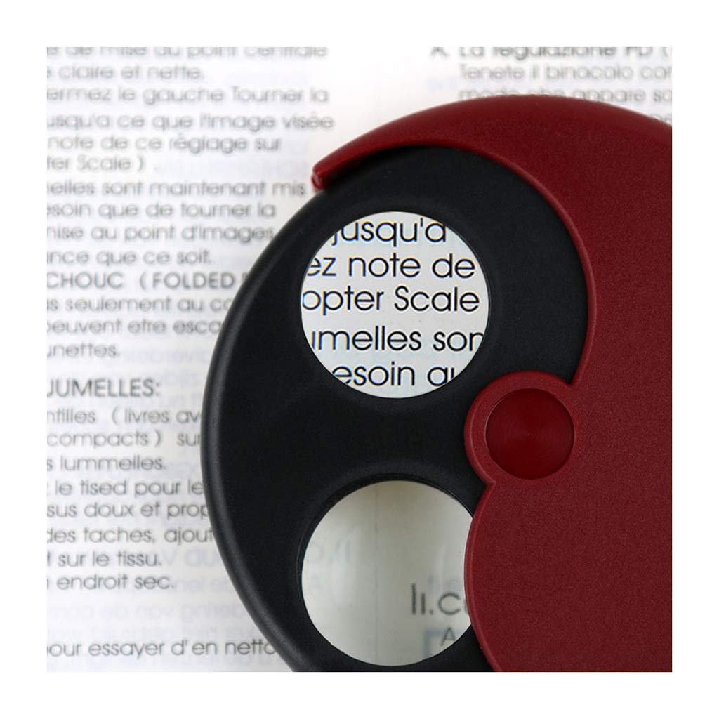 Faltbare Taschenlupe, 5- bis 12-fache Lupe, 8 Vergrößerungen, tragbar, geeignet zum Lesen, für Schmuck, Textilien, Kunsthandwerk, Briefmarken, Hobby-Lupen