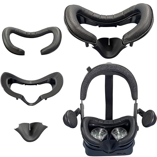Magnetic Facial Interface Bracket & PU Leather Foam Face Cover Pad Replacement & Silicone Nose Pad & Protective Lens Cover VR Accessories for Valve Index Headset (Three-piece Set) - Three-piece Set
