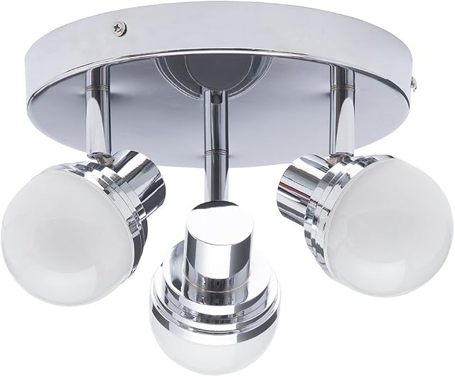 LITECRAFT Skipton Bathroom LED Spotlight Plate with 3 Adjustable Mini Globe Heads in Chrome