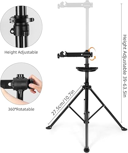 Miniatura 3 de ROCKBROS Soporte de reparación de bicicletas (máx. 66 libras) aleación de aluminio, tienda para el hogar, soporte de mantenimiento portátil para