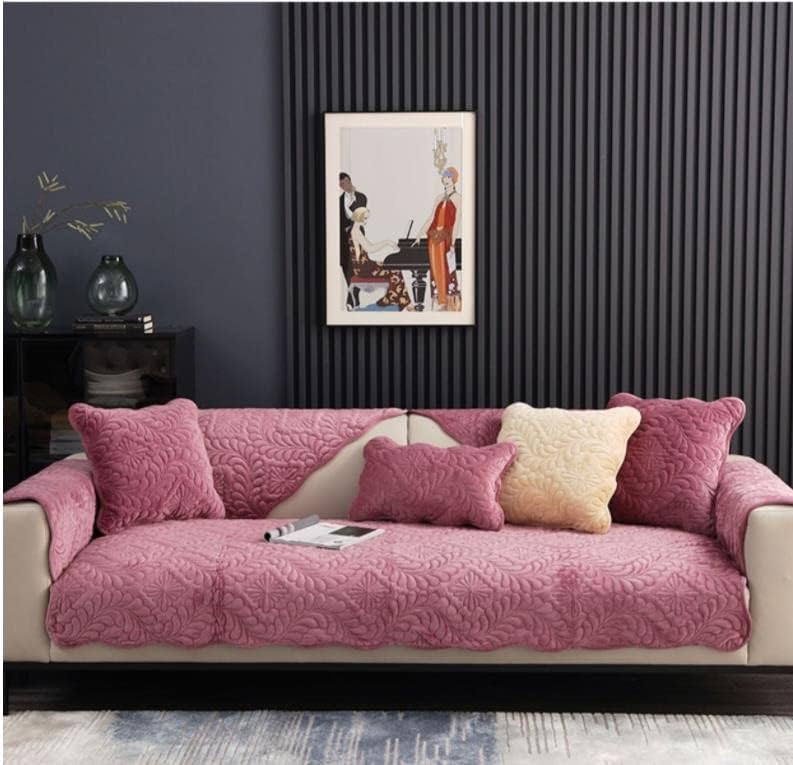 LUBOSE Velvet Sofa Covers, Washable Sofa Cover Protectors, Plush Sofa Covers, Sofa Protectors, Sofa Towels, Sofa Blankets(110 * 160cm, Wine red A)