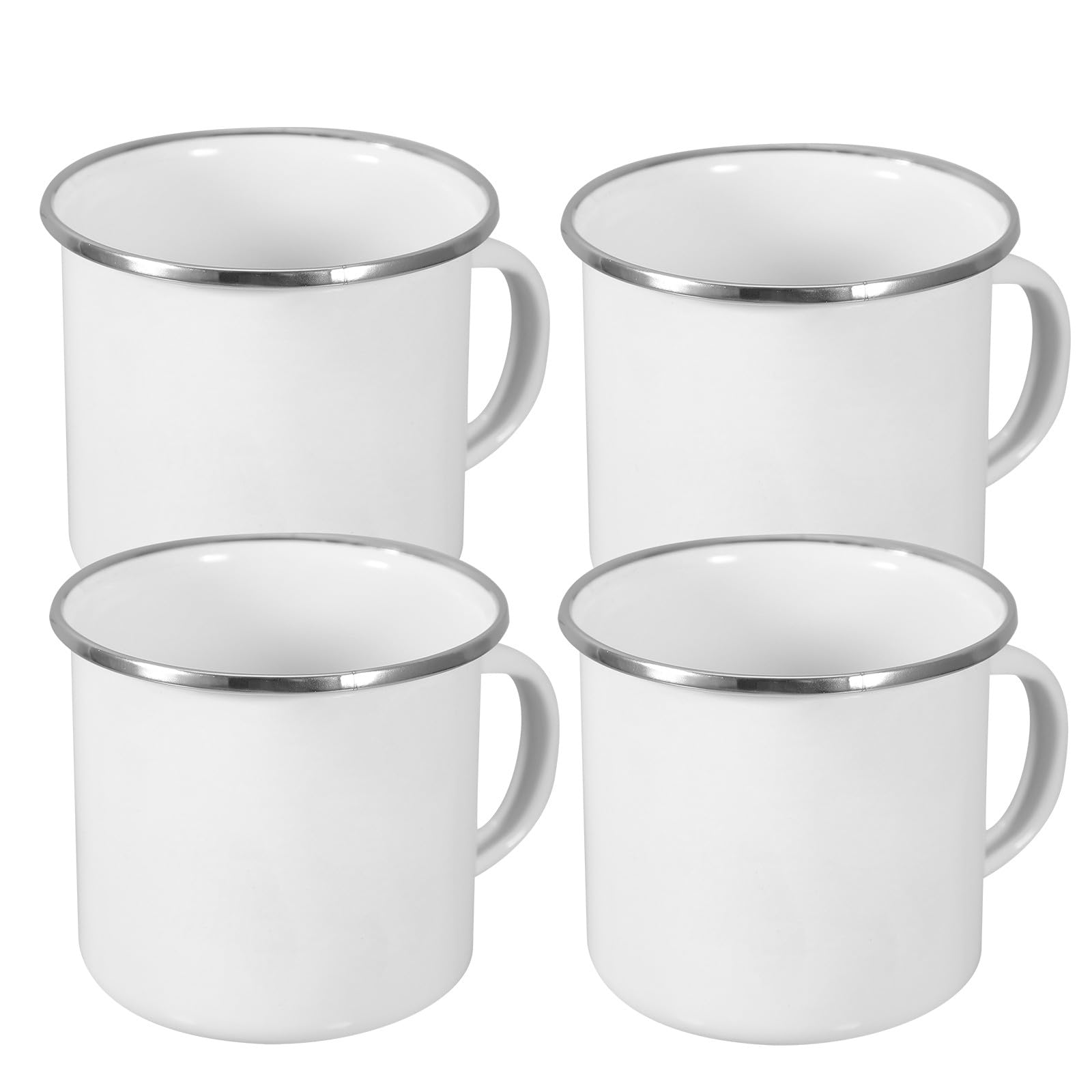 Tasses de camping légères émail blanc DOITOOL lot de 4 incassables pour repas en plein air