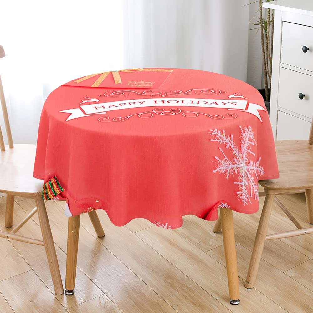Highdi Nappe Ronde Anti Tache Impermeable 3D Décoration Tissu De Table Facile à Nettoyer Pour Restaurants Cuisine Picnic Party Jardin Protection Tables (Grille Ondulée,Diamètre 90cm