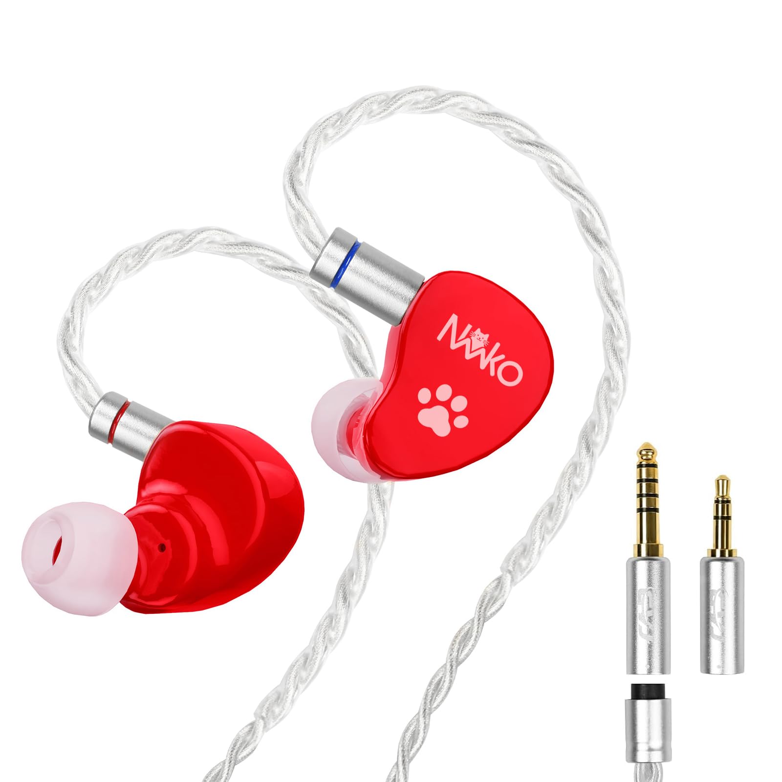 Amazon.co.jp: CVJ NEKO （赤）IEM イヤホン有線/黒金複合振動膜 +