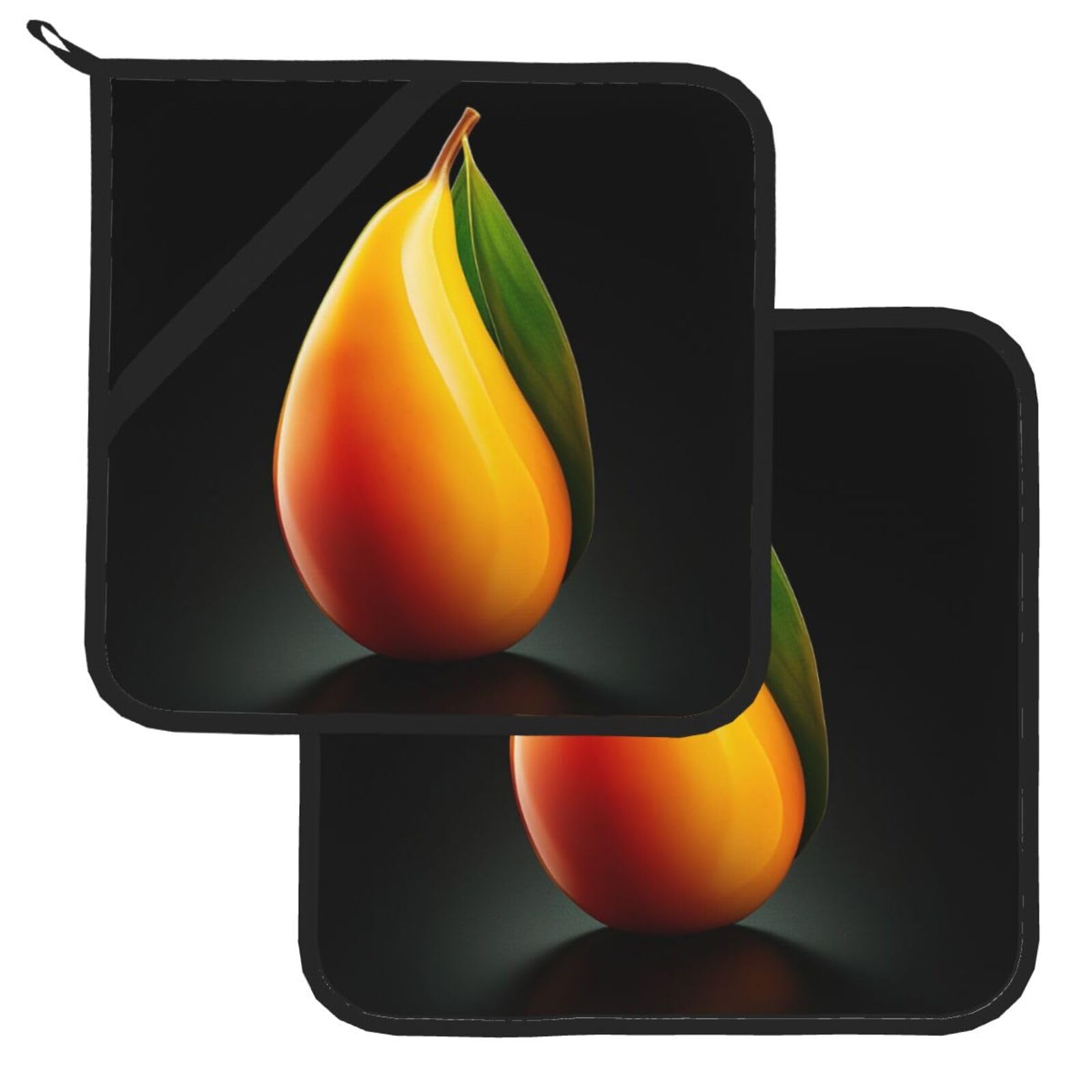 Pot Holder Set of 2 Heat Resistant Potholders Mango Pot Holders Non Slip Kitchen Trivets Cooking Hot Potholder Washable Oven Mitts Oven Hot Pads for Kitchen Baking BBQ