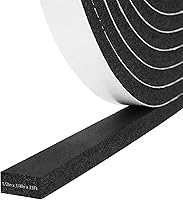 Storystore Neoprene Foam Insulation Tape 1/2" x 1/4" x 33ft Self-Adhesive Weather Stripping for Doors, Windows, Soundproofing & AC Seals