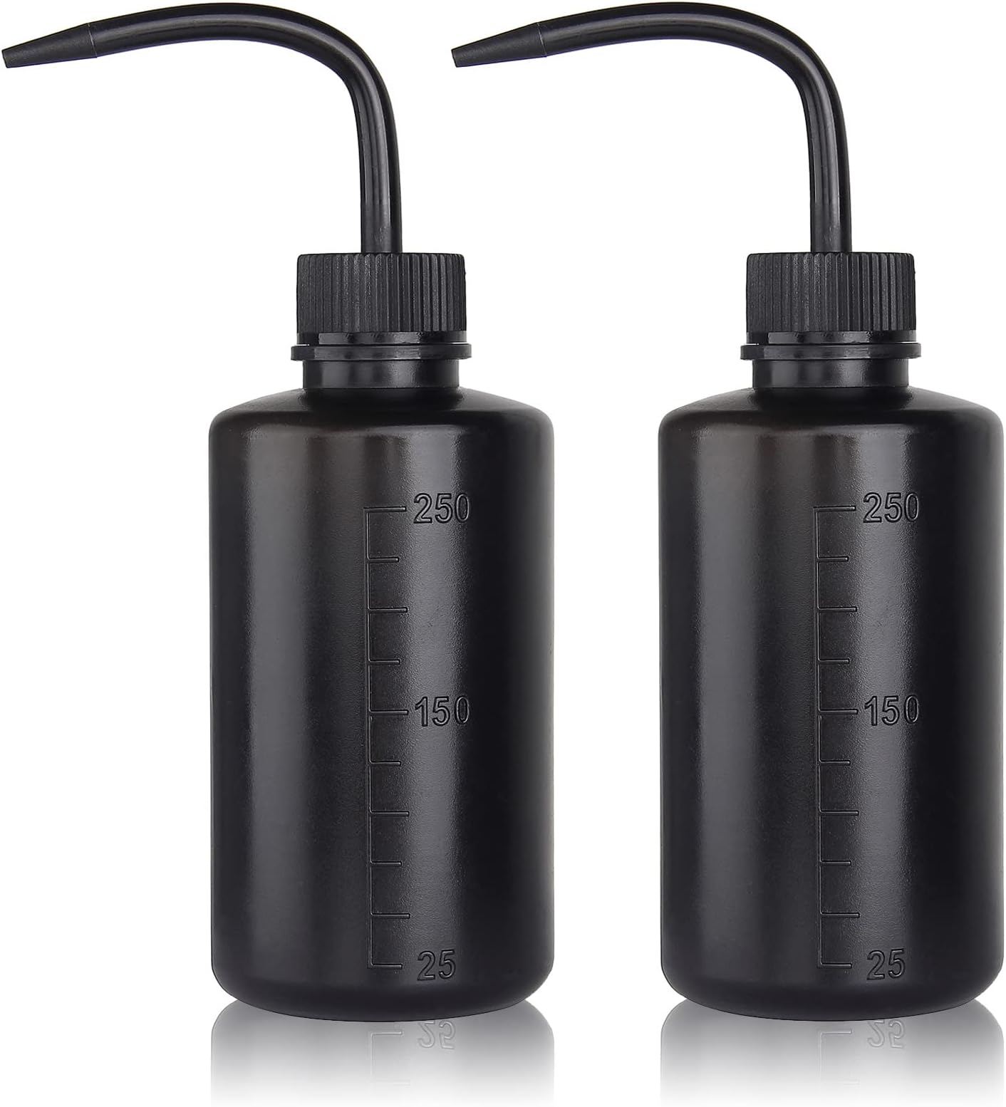 Melphoe Tattoo Wash Bottle- 2Pcs 250ml Water Squirt Bottle Succulent Watering, Safety Rinse Bottle Watering Tools, Tattoo Supplies, Irrigation Squeeze Sprinkling Can Wash Plant Bottle (Black)