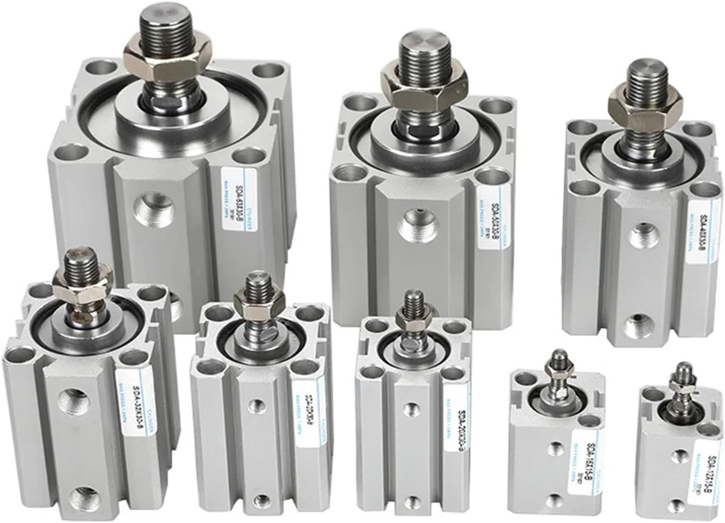 1pcs SDA B Series Male Thread Bore 12 16 20 25 32 40 50 63 80mm Stroke 5 10 20 25 30 40 45 50mm Air Pneumatic Compact Thin Cylinder(Stroke 20mm,Bore 16mm)