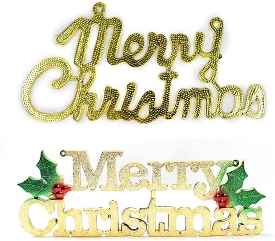 Amazon メリークリスマス英語 文字の装飾 ゴールド クリスマスのドアの装飾 クリスマスツリーの装飾 オリジナル おしゃれ 長さcm 2セット クリスマス雑貨 おもちゃ