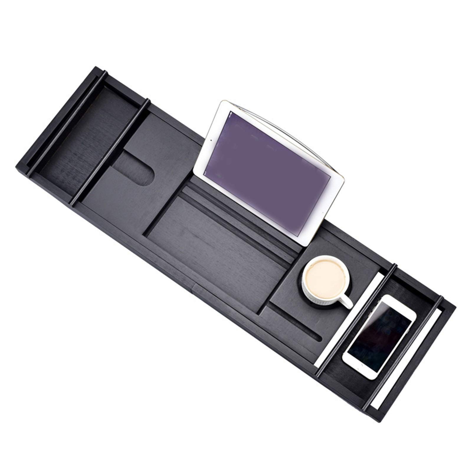 Bandeja para bañera Bandeja para bañera Antideslizante Multifuncional telescópica Bandeja para bañera (Color : Black, Size : 75x23cm) (Black 75x23cm)