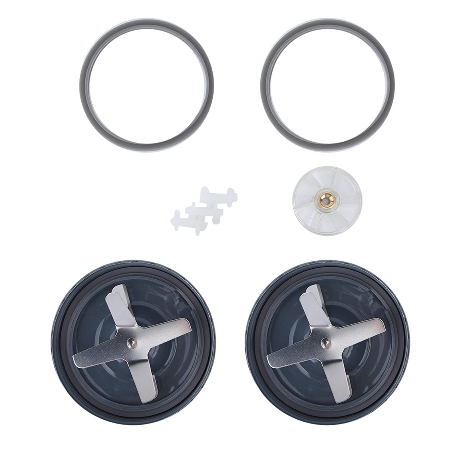 8Pcs Juice Extractor Blade Replacement Set Accessories Parts for 600w 900w with 2 pcs Extractor Blade 3 pieces Shock Pads 2 pieces Gaskets 1 pc Motor Top Gear