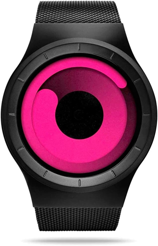 Micacchi Analogue Women's Watch (Pink Dial Black Colored Strap)
