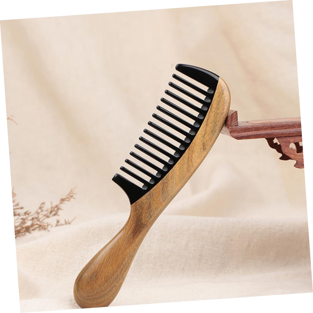 minkissy 2St Taschenkamm aus Holz Kamm für dickes Haar Afro-Kamm Schnurrbartkamm aus Holz japanischer Holzkamm Kämme Kamm aus Naturholz Hornkamm antistatisch hölzerner Kamm Hörner Bambus