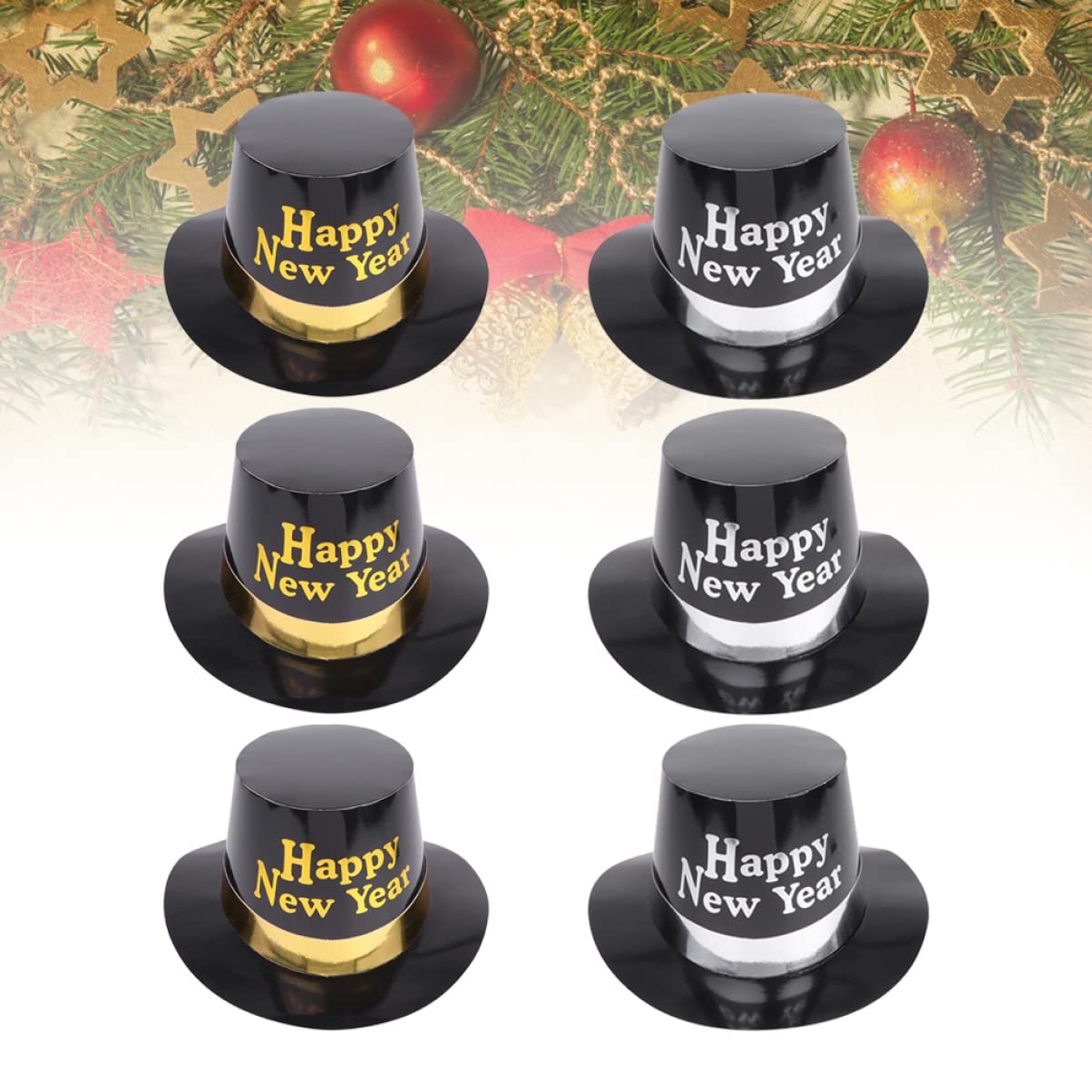 KOMBIUDA 2 Sets Silvester-zylinderhut Aus Papier Partygeschenke Stilvoller Kopfschmuck Für Silvesterfeiern Partyhüte 6 Stück X 2
