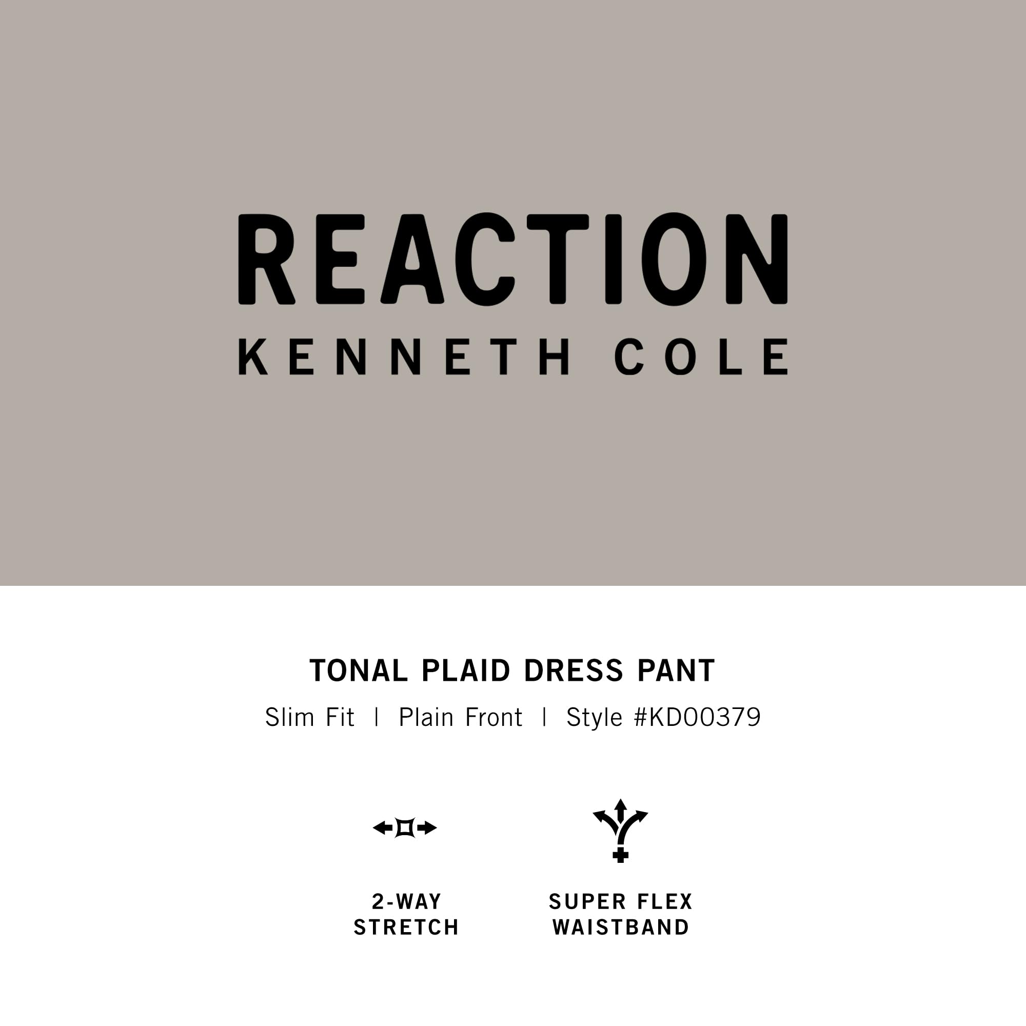 Kenneth Cole REACTION Slim Fit Heather Dress Pant Pantaloni Eleganti Uomo