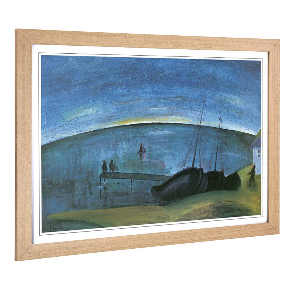 Big Box Art Framed Print of Walter Gramatte Morning on The Sea Design | Wall Art Picture | Home Decor for Kitchen, Living Room, Bedroom, Hallway, Oak, A2 / 24.5x18 Inch / 62x45cm