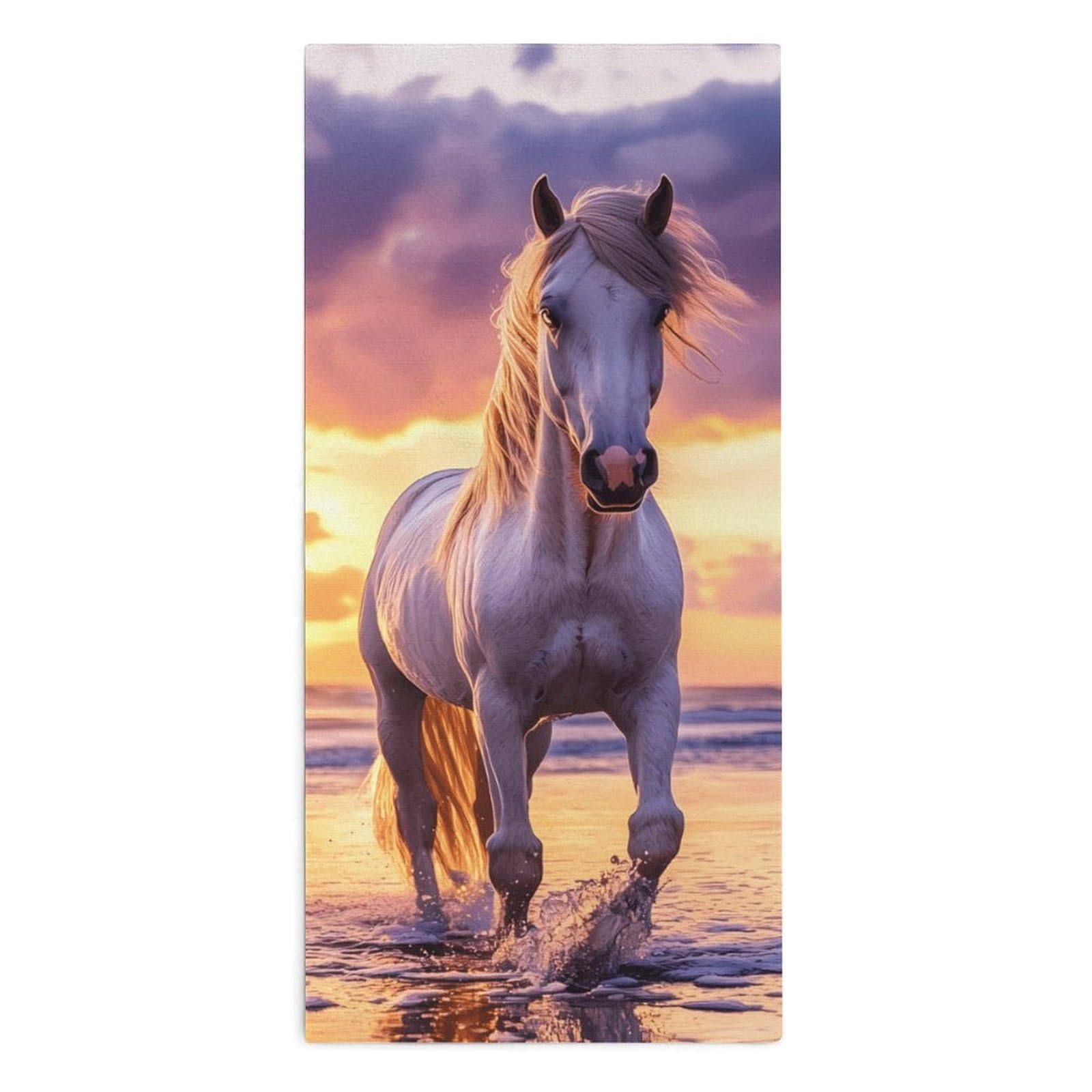 TXFBTRFSA Horse Beach Sunset Hand Towels for Adult Face Towel Bath Beach Swim Accessories