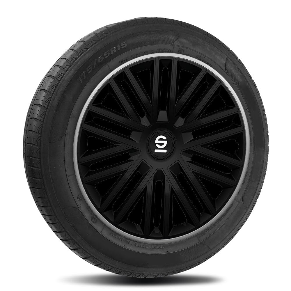 Sparco Komplet pokrowców na koła 4 15" cale Bergamo SPC1585BKGR pokrowiec na koła samochodowy czarny szary