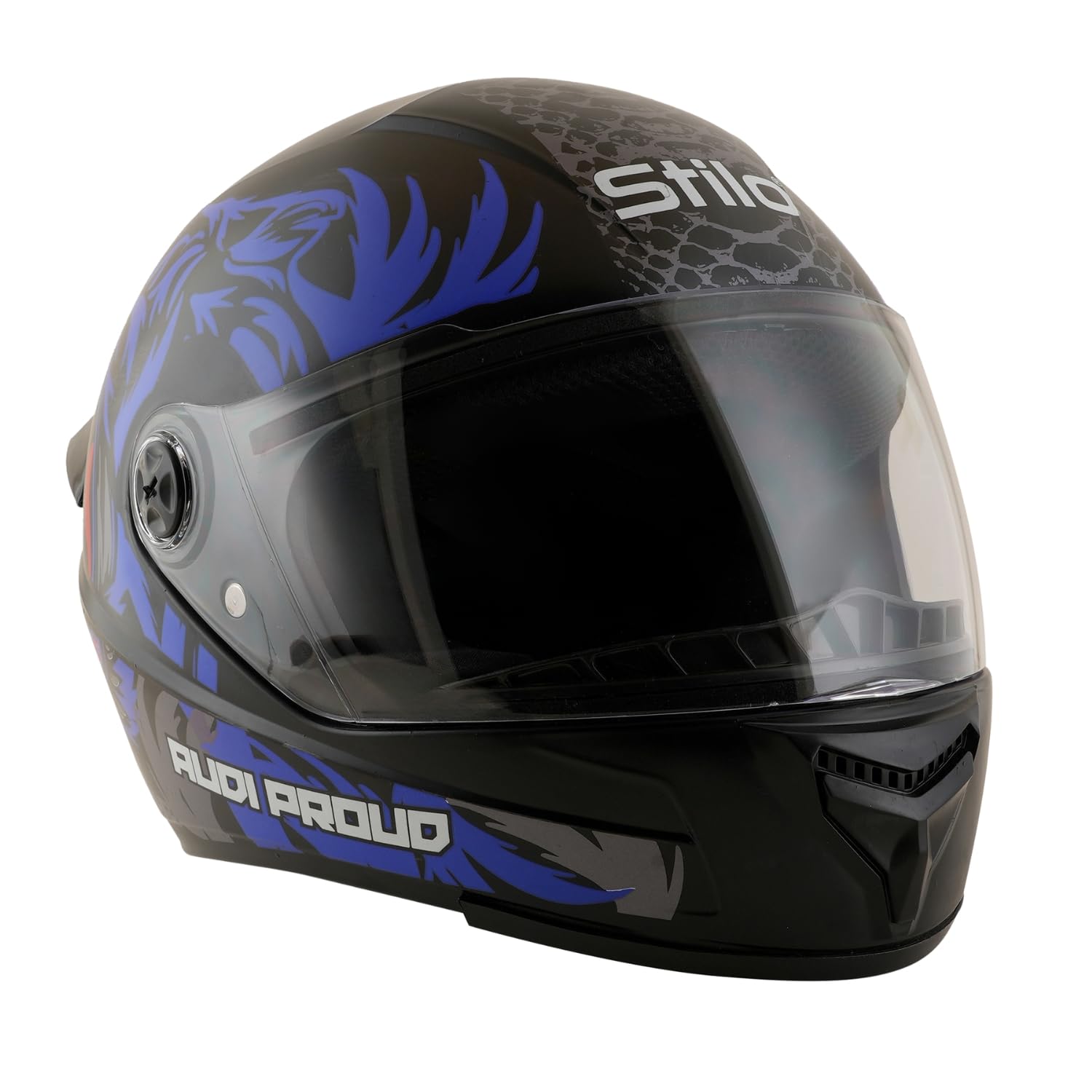 Sage Square ISI Certified ABS Clear Visor Full Face Helmet - G4 Graphic Helmet, Spoiler, High Standard Safety, Extra Comfort, Stylish & Clear Visor (Black Matte-Blue)-image-45