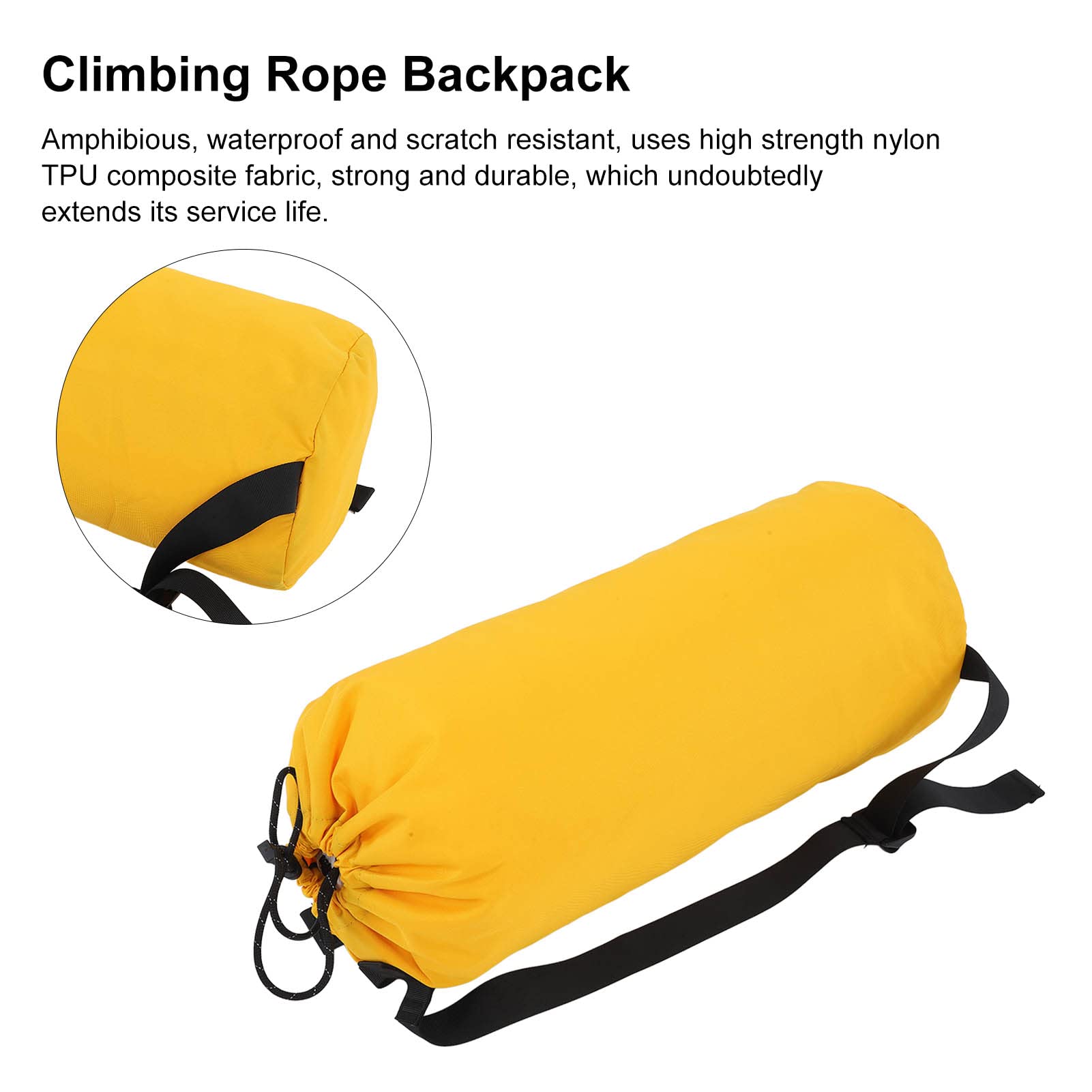 equlup Climbing Rope Storage Bag, Multifunctional Outdoor Rope Backpack Water proof Arborist Throw Bag for Outdoor Travel, Hiking, Climbing (C-style 25L)