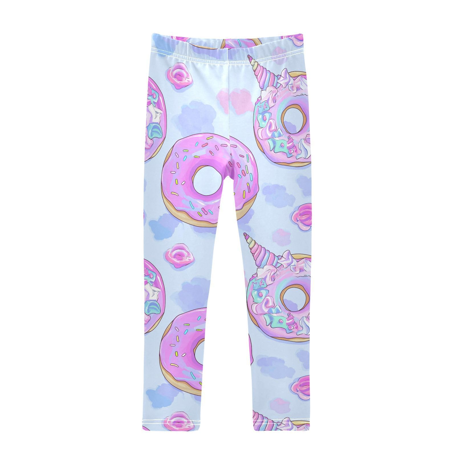 Unicorn Girls' Leggings Toddler Doodles Donut Kids Yoga Pants Dance Active Tights 4T Multi