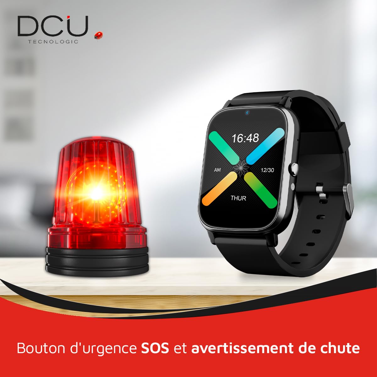 DCU TECNOLOGIC - Smartwatch Senior avec GPS et appels vidéo 4G - Smartwatch avec écran IPS 1,69'' Full Touch - IPX6 Waterproof - Idéal pour Les Seniors - Couleur Gris