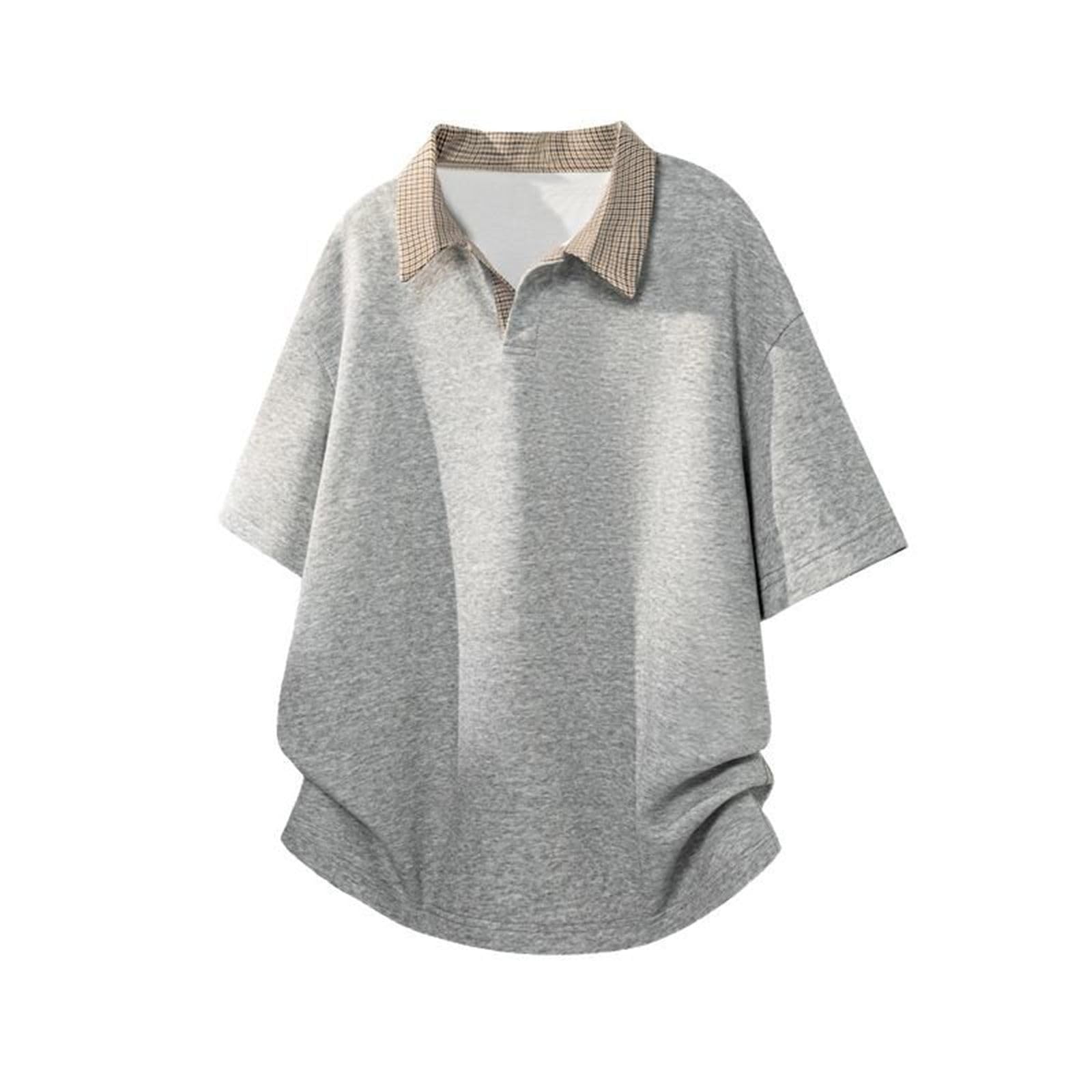 MORISTE Męska ciężka bawełniana koszulka polo z krótkim rękawem z klapą sweter plus size lato casual basic top