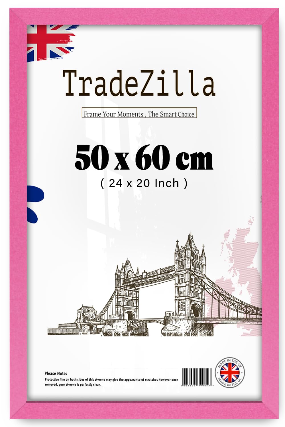 Tradezilla Pink | Rectangle (50 X 60 Cm) Eton Wood Gift Frame – 24 X 20 Frame, Special Occasions 60 X 50 Cm [ ]