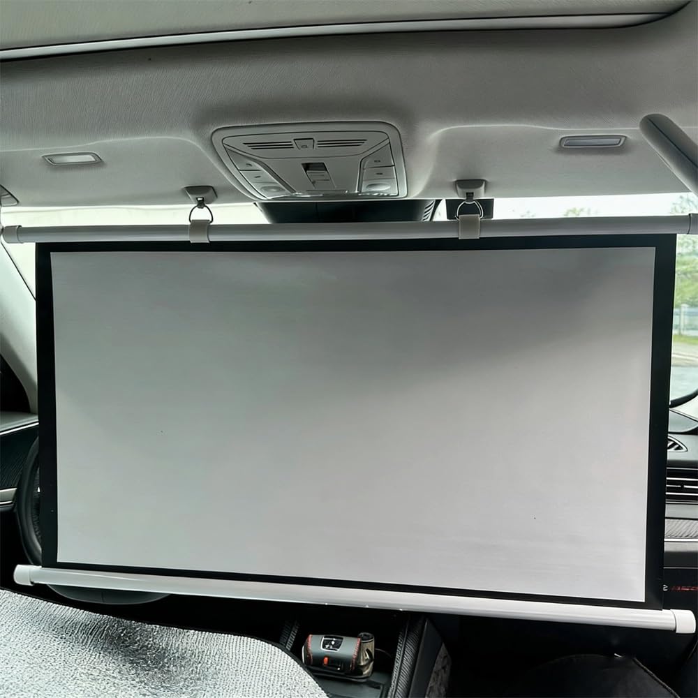 Outdoor Beamer Leinwand 30 Zoll 40 Zoll Projektor Leinwand Klein Für Auto, 16:9 4K HD Tragbare Projektionsleinwand, Für Heimkino, Auto, Wohnmobil, Camping(30in)