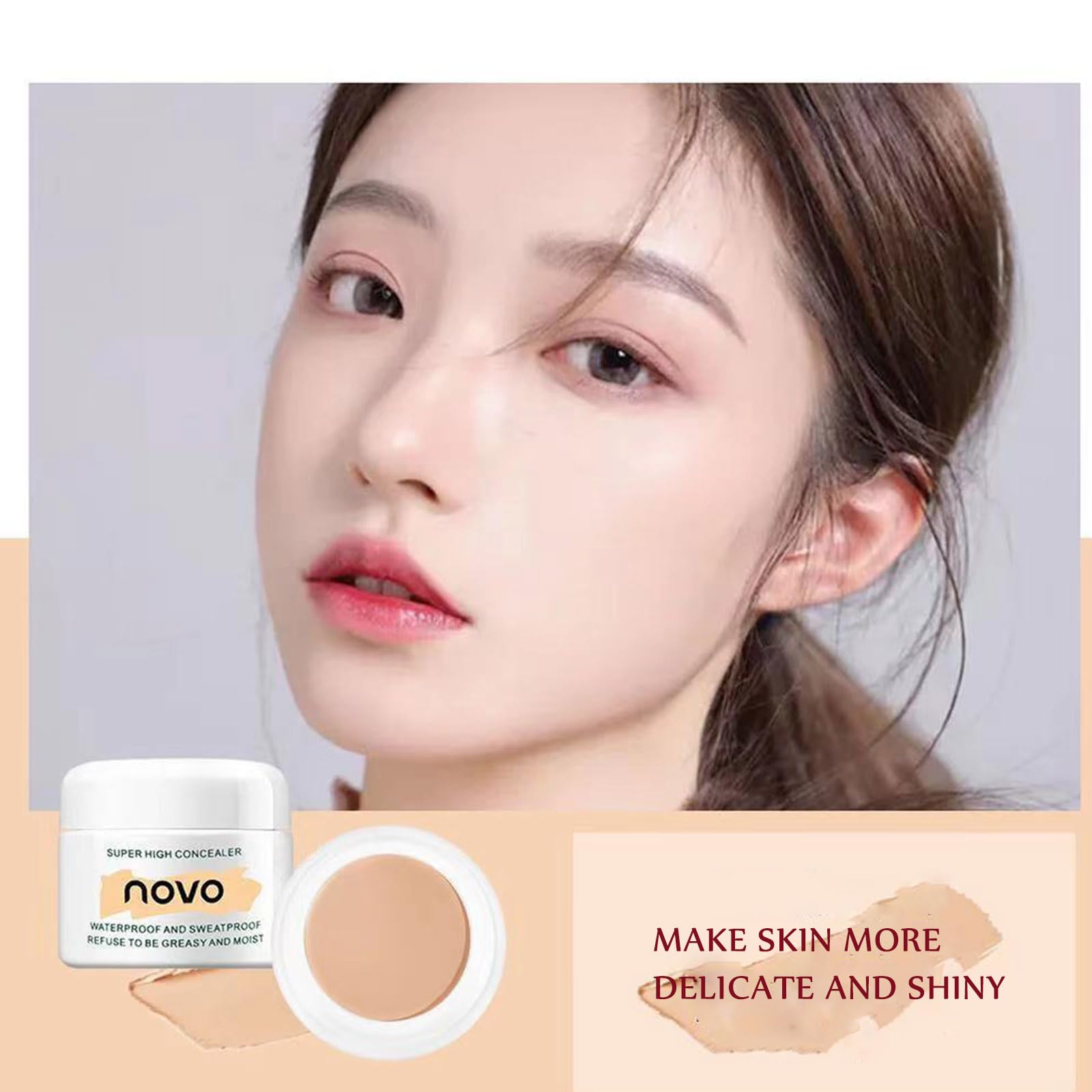 Small Jar of Matte Concealer Professional Facial Strong Concealer Long-Lasting Waterproof No Sticking Powder No Makeup Full Coverage Dark Circles Acne Marks Tattoo
