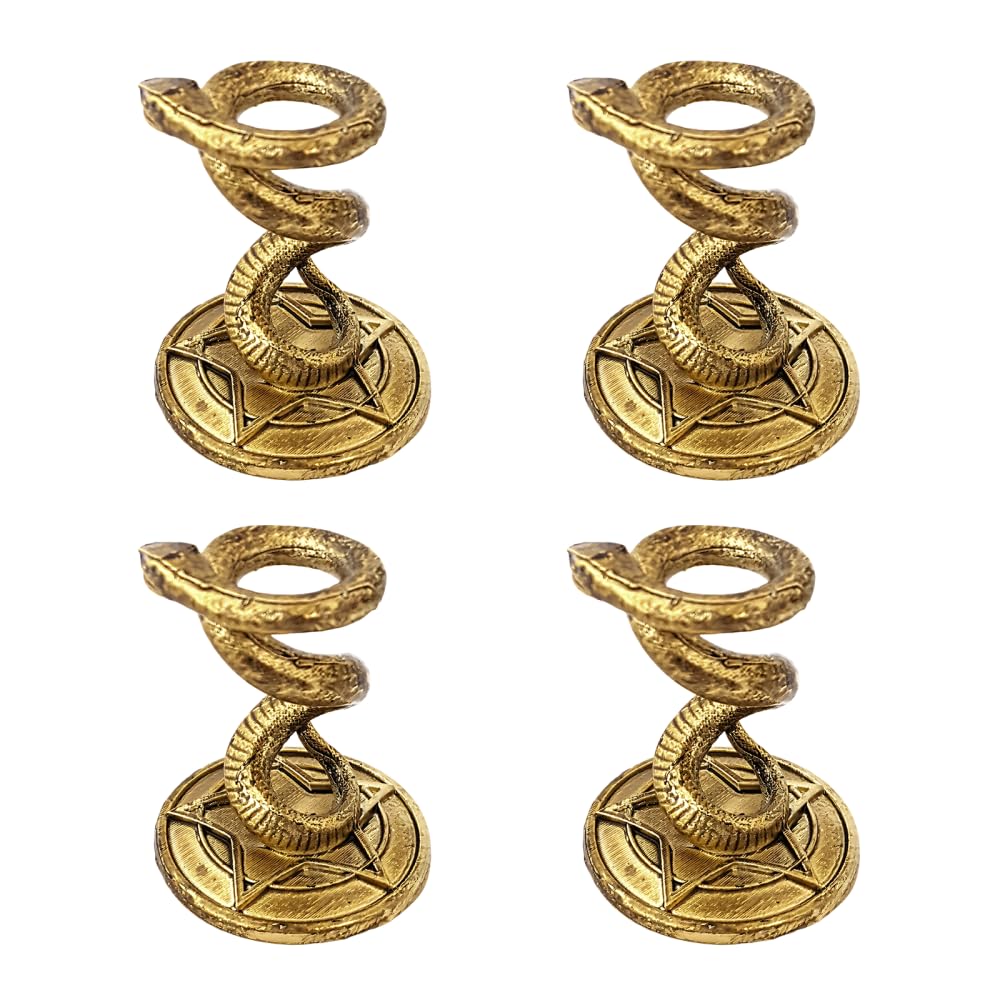 BDKMMS 4PCS Serpentine Crystal Ball Stand, Sphere Holder Artistic Snake-Design for Minerals Fossils Agate Specimens