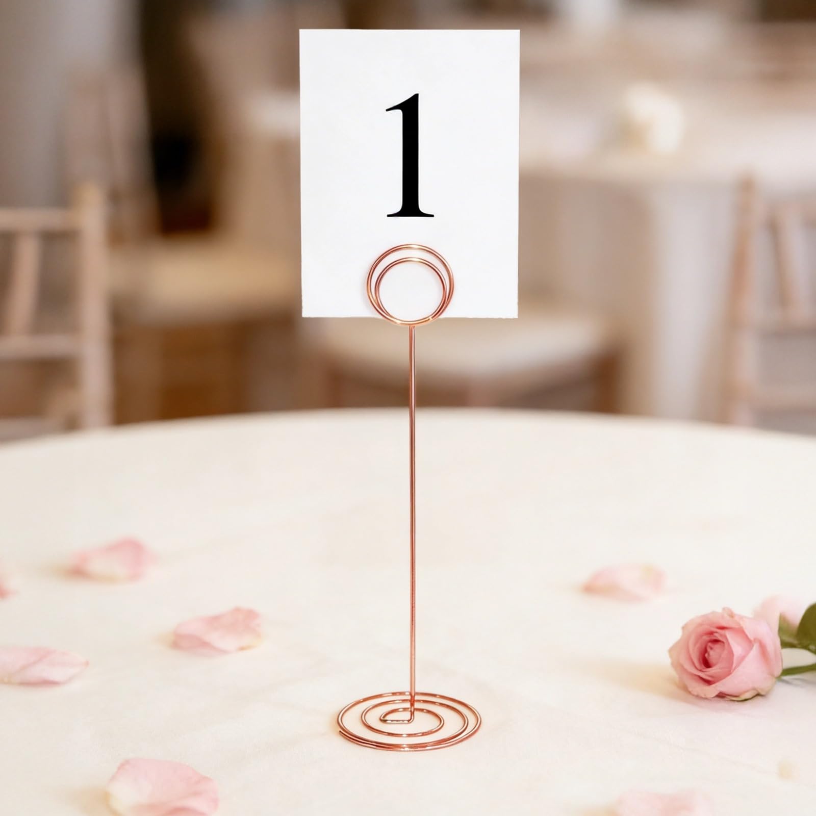 Generisch 24 Tisch-Nummernhalter aus Metall, Set mit je 8 Gold, Silber und Roségold, 22 cm hohe Draht-Foto-Aufsteller, Memo-Karten-Ständer mit stabiler Basis, für Hochzeiten