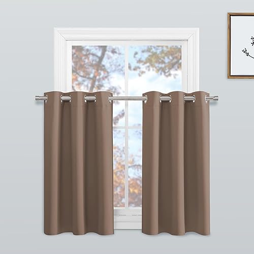 Miniatura 78 de KGORGE - Cortinas opacas grises para dormitorio 2 paneles, 42 x 63 pulgadas con ojales, cortinas de oscurecimiento de habitación con aislamiento