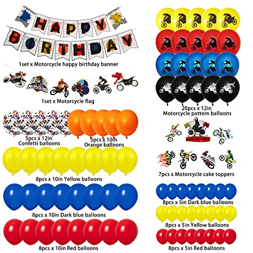 57 palloncini in lattice per feste di compleanno per motocross, decorazioni per bici da cross, per feste di compleanno, per bambini, ragazzi, appassionati di motocross, per sport estremi